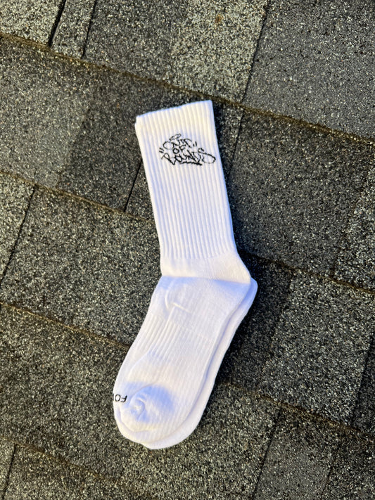 "For All Walks Of Life" Sock, White